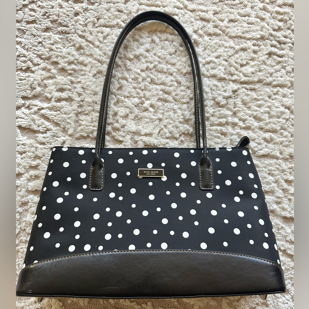 Kate Spade Black and White Polka Dot Tote
